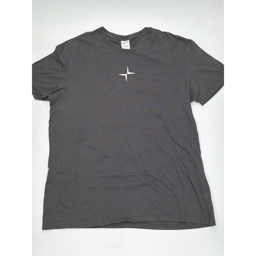 Allmade Mens Organic Cotton Star Graphic T-Shirt‎ Charcoal Grey Large Polestar